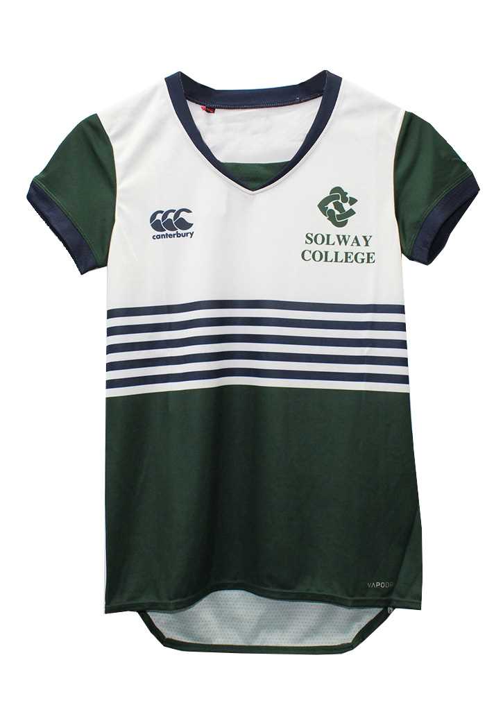 Solway College Sports Top White/Green